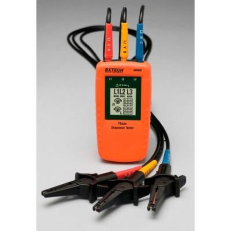 FLIR COMMERCIAL SYSTEMS Extech Phase Sequence Tester, 40 to 60 V, 2.7inW 480400